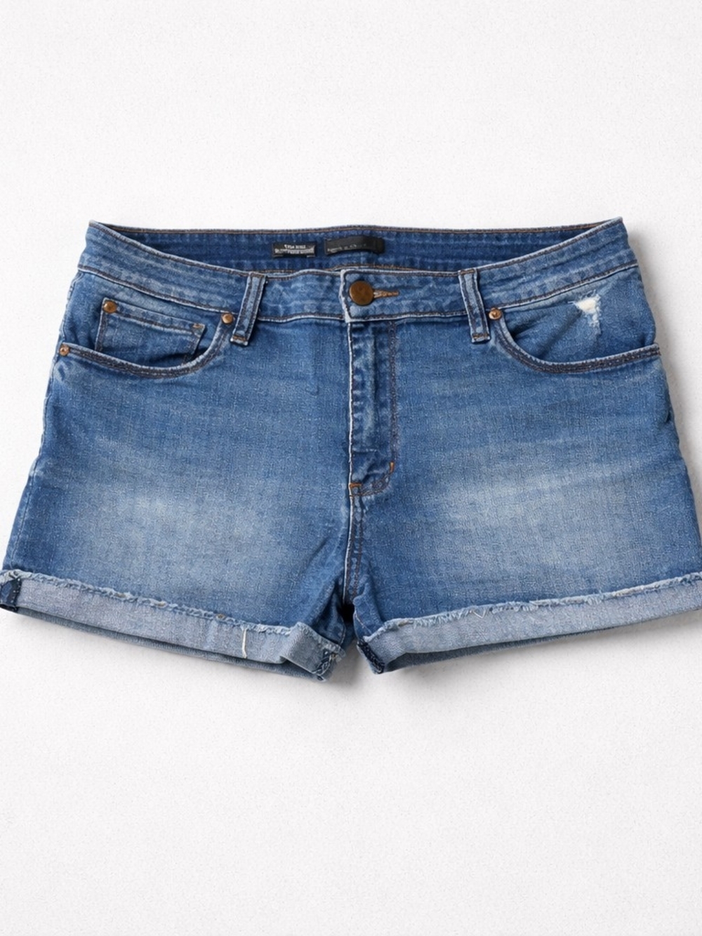 See Thru Soul Light Blue High-Rise Denim Shorts Size 30
